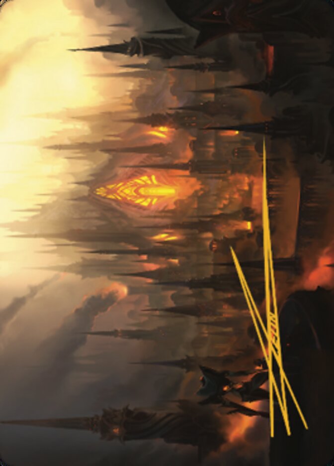 Mishra's Foundry Art Card (Gold-Stamped Signature) [The Brothers' War Art Series] | Dumpster Cat Games