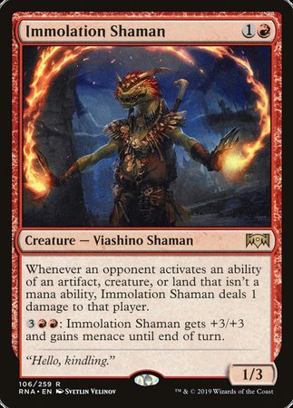 Immolation Shaman [Ravnica Allegiance] | Dumpster Cat Games