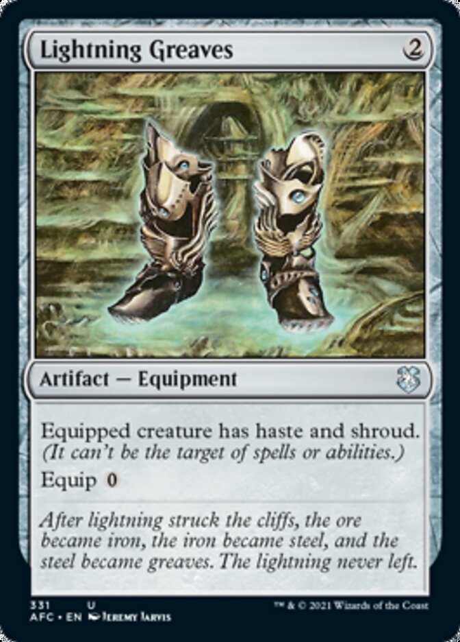 Lightning Greaves [Dungeons & Dragons: Adventures in the Forgotten Realms Commander] | Dumpster Cat Games