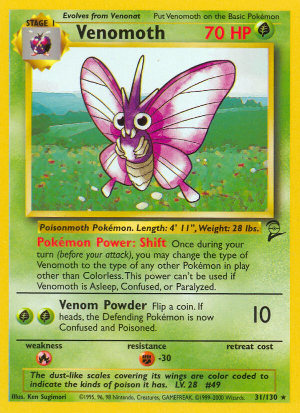 Venomoth (31/130) [Base Set 2] | Dumpster Cat Games
