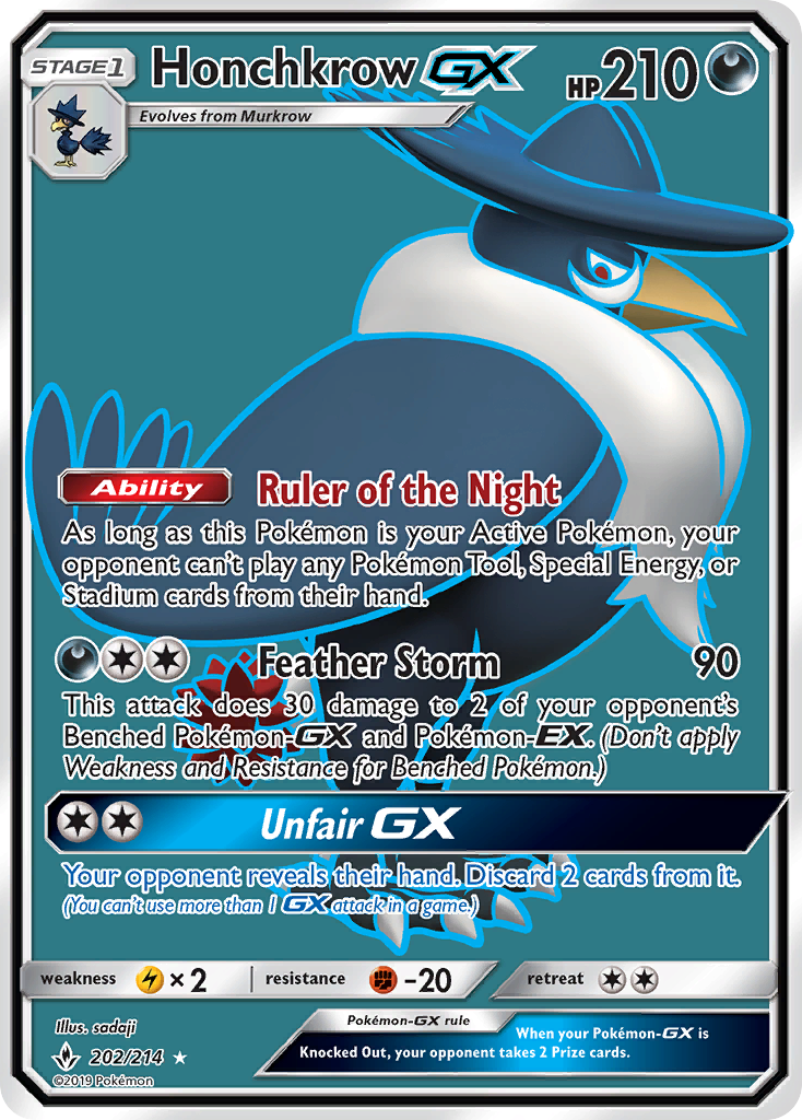 Honchkrow GX (202/214) [Sun & Moon: Unbroken Bonds] | Dumpster Cat Games