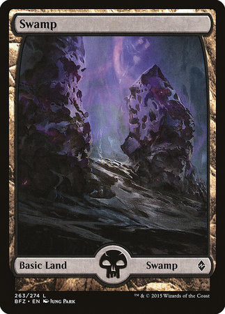 Swamp (263) - Full Art [Battle for Zendikar] | Dumpster Cat Games