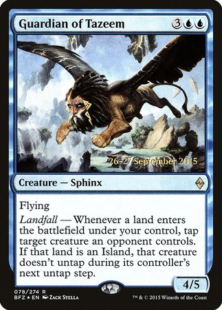 Guardian of Tazeem [Battle for Zendikar Promos] | Dumpster Cat Games