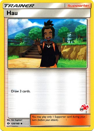 Hau (120/149) (Charizard Stamp #28) [Battle Academy 2020] | Dumpster Cat Games