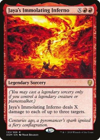 Jaya's Immolating Inferno [Dominaria] | Dumpster Cat Games