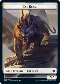 Cat Beast // Construct Double-sided Token [Zendikar Rising Tokens] | Dumpster Cat Games
