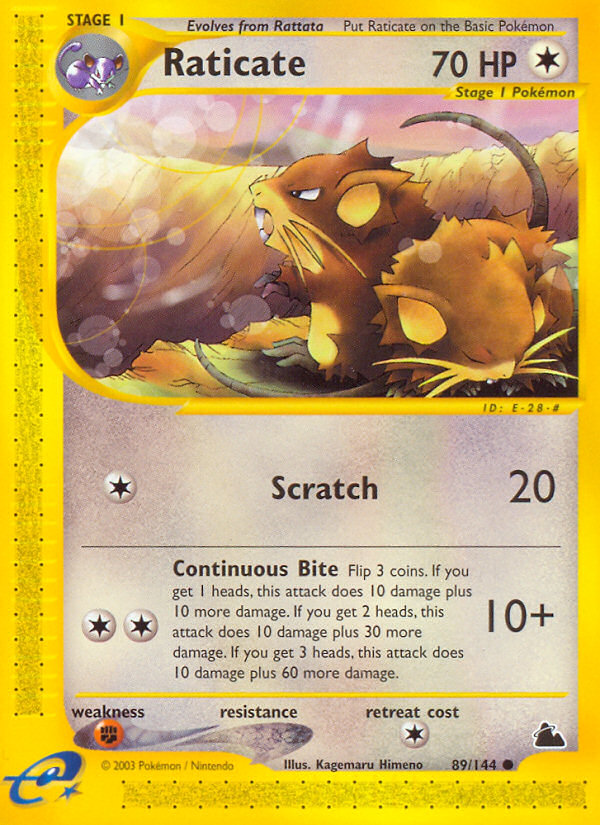 Raticate (89/144) [Skyridge] | Dumpster Cat Games
