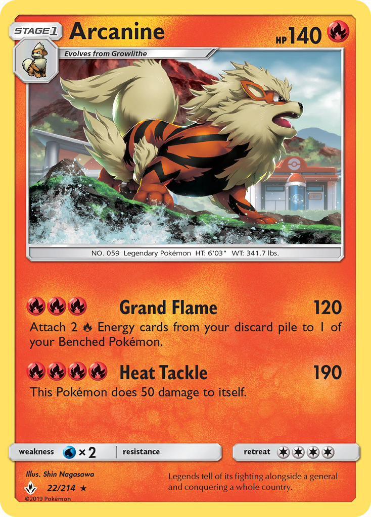 Arcanine (22/214) [Sun & Moon: Unbroken Bonds] | Dumpster Cat Games