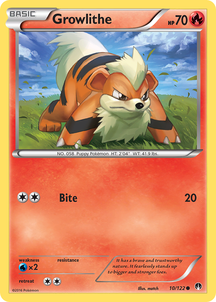 Growlithe (10/122) [XY: BREAKpoint] | Dumpster Cat Games