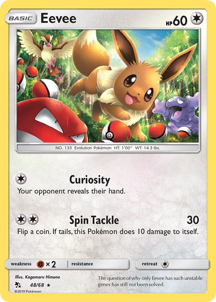 Eevee (48/68) [Sun & Moon: Hidden Fates] | Dumpster Cat Games