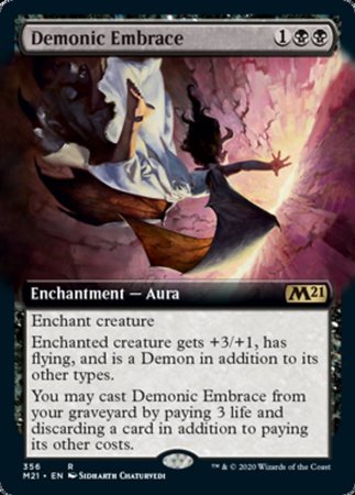 Demonic Embrace (Extended Art) [Core Set 2021] | Dumpster Cat Games