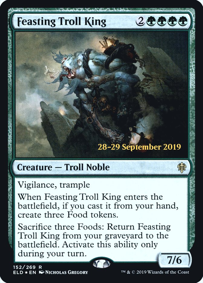 Feasting Troll King  [Throne of Eldraine Prerelease Promos] | Dumpster Cat Games