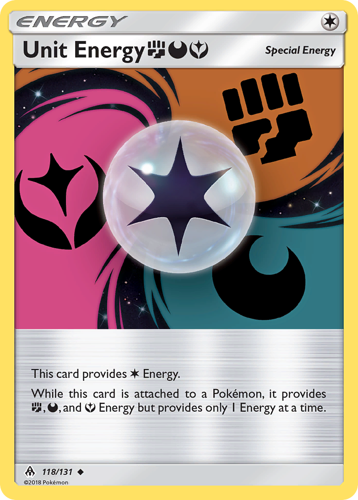 Unit Energy (118/131) (Fighting, Darkness, Fairy) [Sun & Moon: Forbidden Light] | Dumpster Cat Games