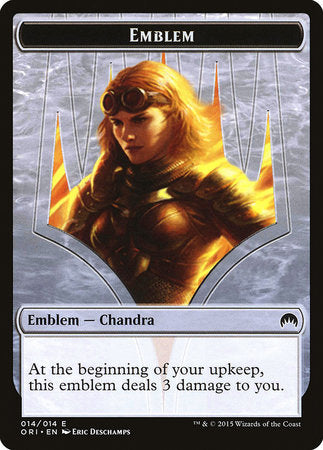Emblem - Chandra, Roaring Flame [Magic Origins Tokens] | Dumpster Cat Games