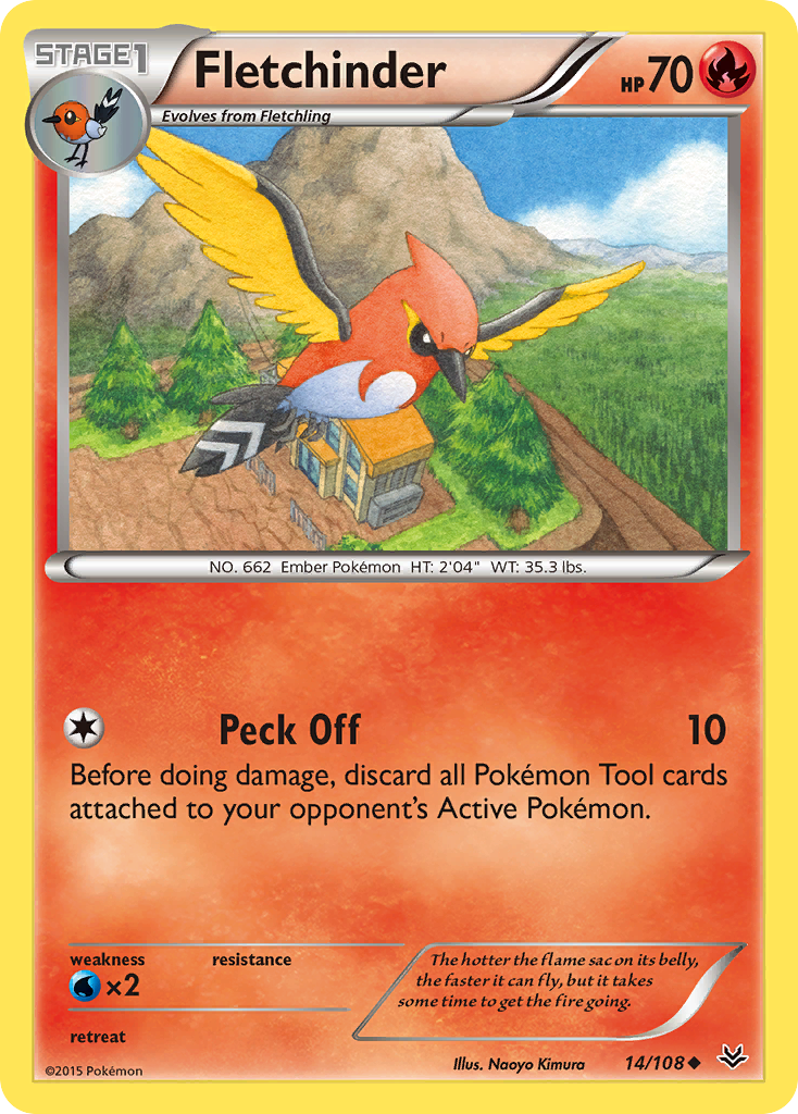 Fletchinder (14/108) [XY: Roaring Skies] | Dumpster Cat Games