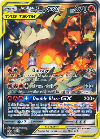 Reshiram & Charizard GX (SM201) (Jumbo Card) [Sun & Moon: Black Star Promos] | Dumpster Cat Games