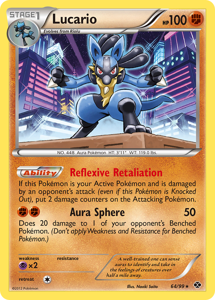 Lucario (64/99) [Black & White: Next Destinies] | Dumpster Cat Games