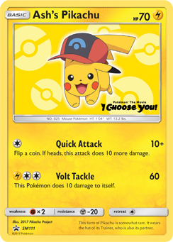 Ash's Pikachu (SM111) [Sun & Moon: Black Star Promos] | Dumpster Cat Games