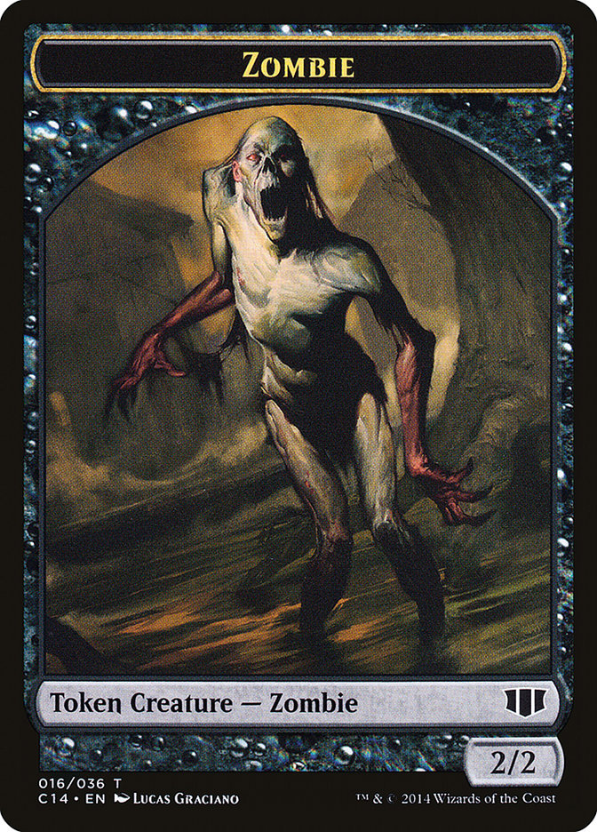 Horror // Zombie (016/036) Double-sided Token [Commander 2014 Tokens] | Dumpster Cat Games
