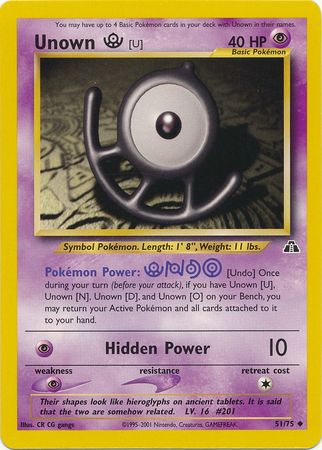 Unown [U] (51/75) [Neo Discovery Unlimited] | Dumpster Cat Games