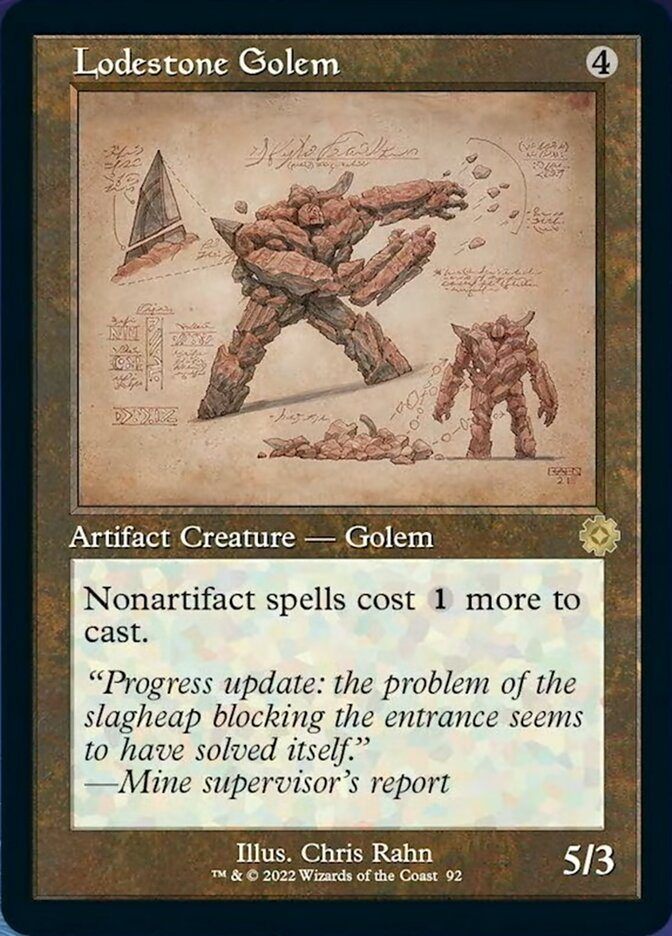 Lodestone Golem (Retro Schematic) [The Brothers' War Retro Artifacts] | Dumpster Cat Games