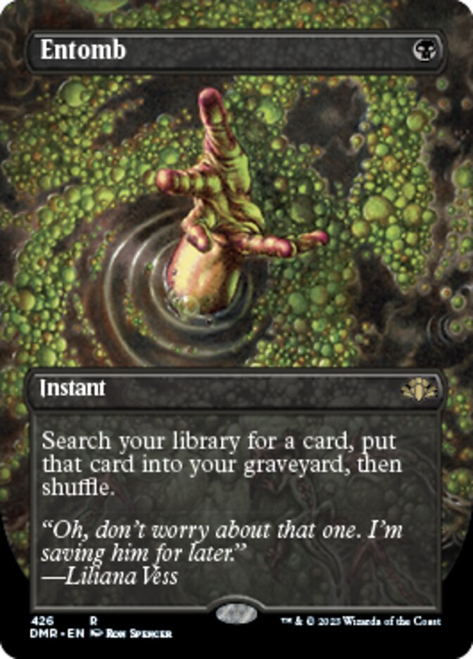 Entomb (Borderless Alternate Art) [Dominaria Remastered] | Dumpster Cat Games