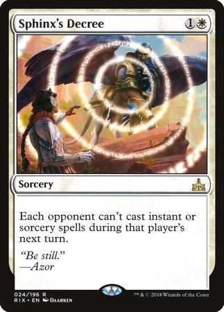 Sphinx's Decree [Rivals of Ixalan] | Dumpster Cat Games