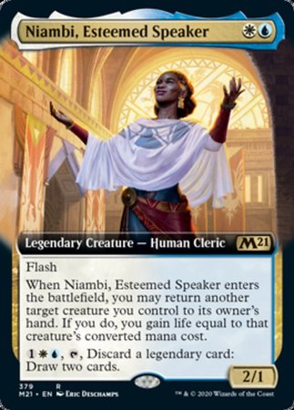 Niambi, Esteemed Speaker (Extended Art) [Core Set 2021] | Dumpster Cat Games