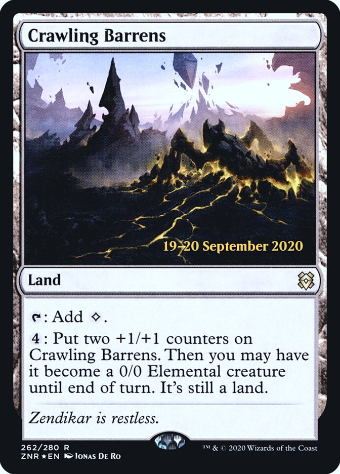 Crawling Barrens  [Zendikar Rising Prerelease Promos] | Dumpster Cat Games