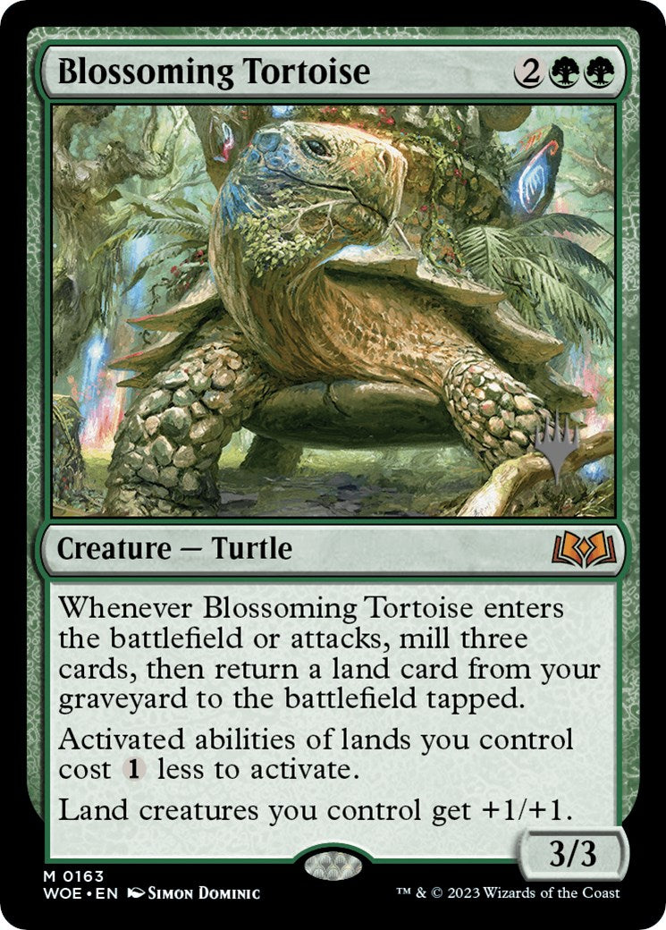 Blossoming Tortoise (Promo Pack) [Wilds of Eldraine Promos] | Dumpster Cat Games