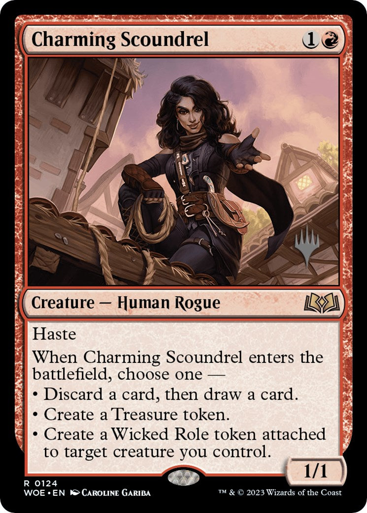 Charming Scoundrel (Promo Pack) [Wilds of Eldraine Promos] | Dumpster Cat Games