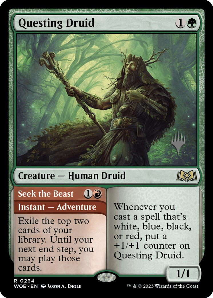 Questing Druid (Promo Pack) [Wilds of Eldraine Promos] | Dumpster Cat Games