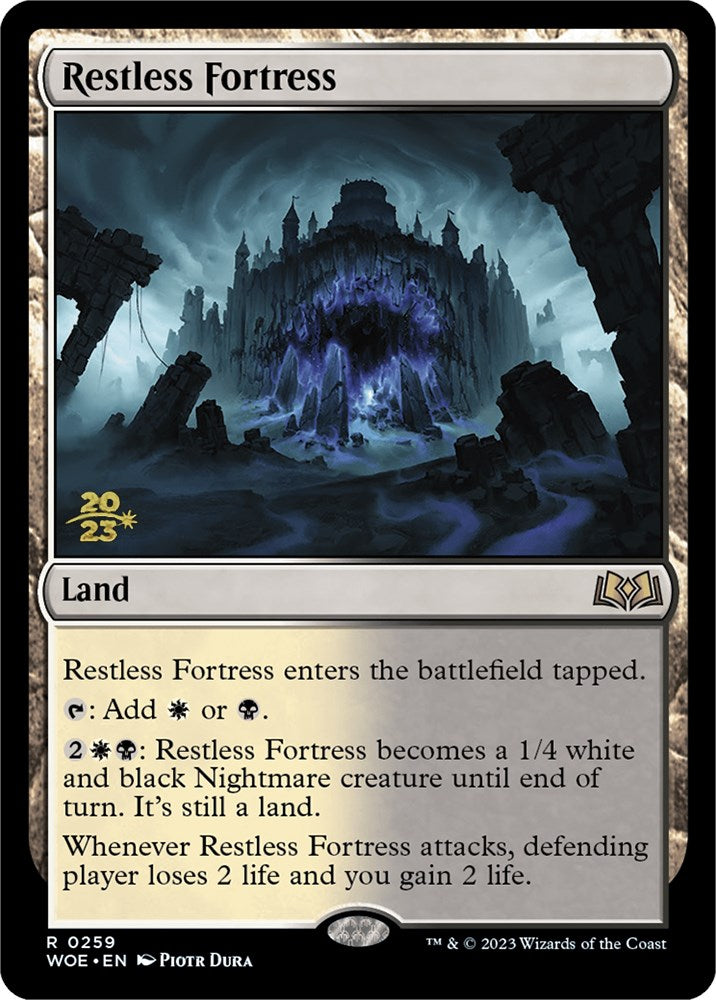 Restless Fortress [Wilds of Eldraine Prerelease Promos] | Dumpster Cat Games