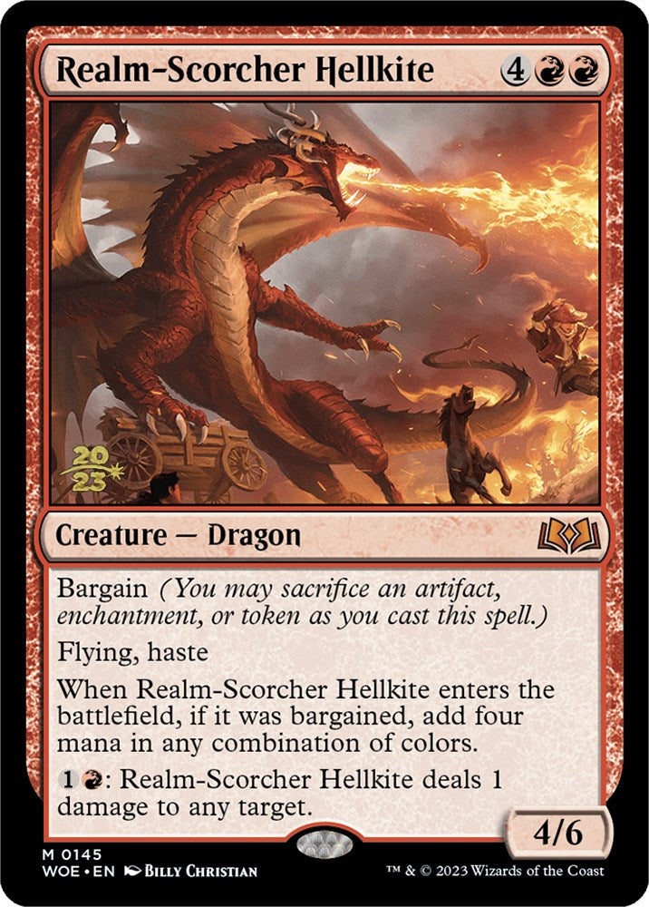 Realm-Scorcher Hellkite [Wilds of Eldraine Prerelease Promos] | Dumpster Cat Games