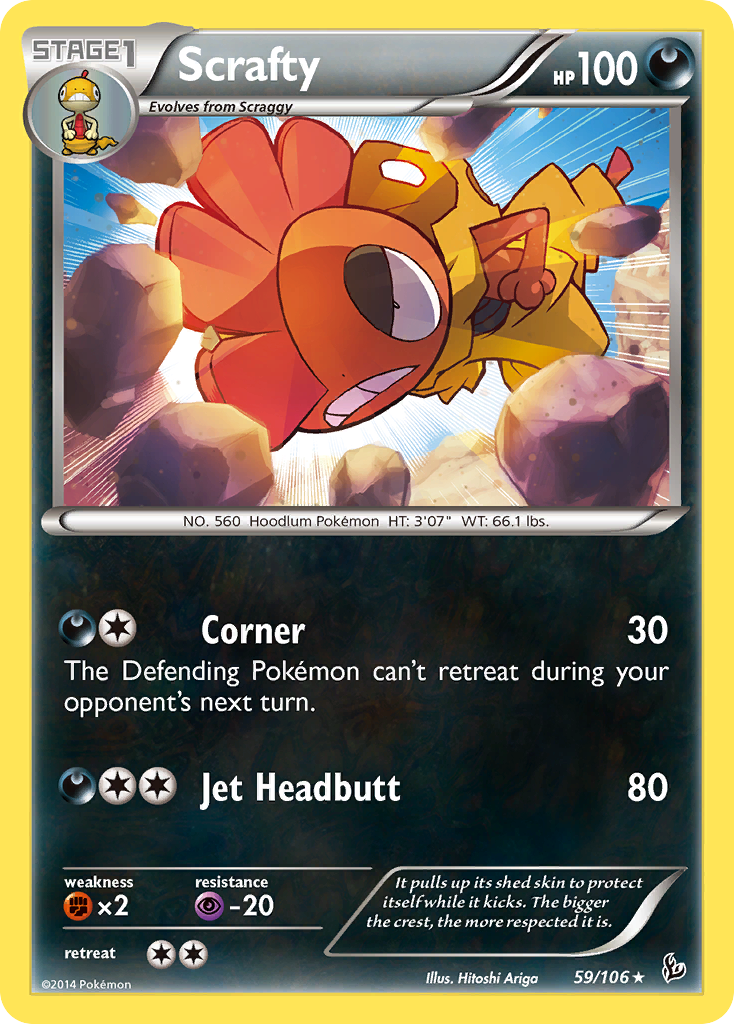 Scrafty (59/106) [XY: Flashfire] | Dumpster Cat Games