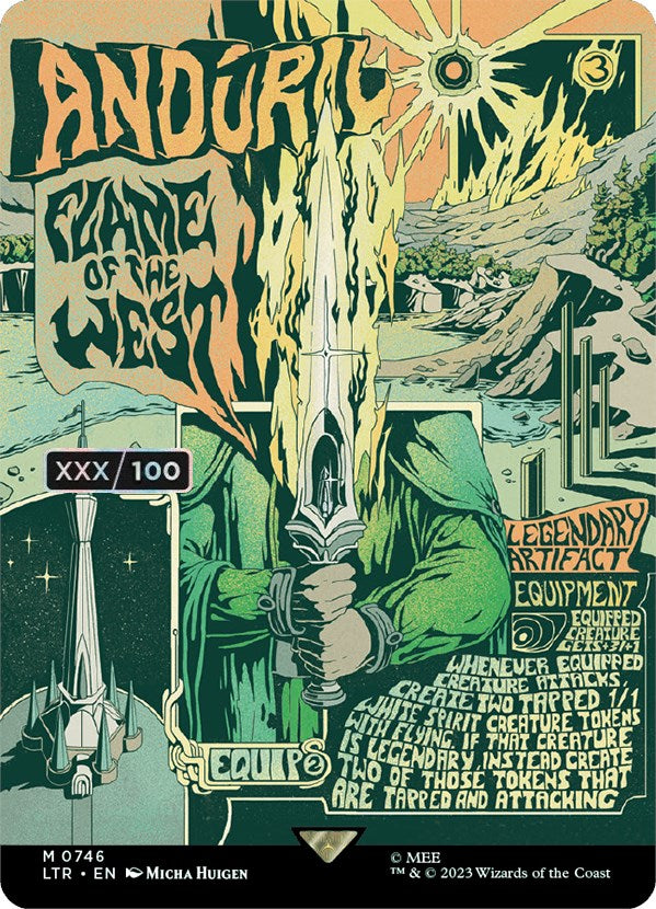 Anduril, Flame of the West (Borderless Poster) (Serialized) [The Lord of the Rings: Tales of Middle-Earth] | Dumpster Cat Games