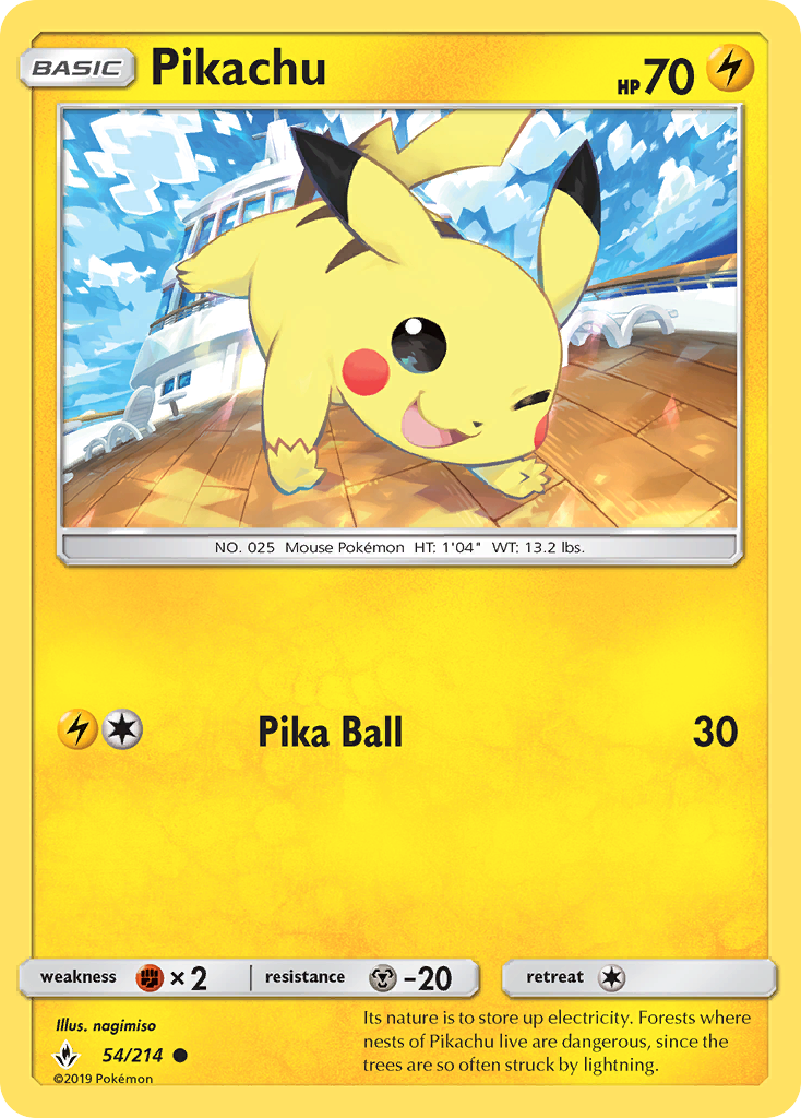 Pikachu (54/214) [Sun & Moon: Unbroken Bonds] | Dumpster Cat Games