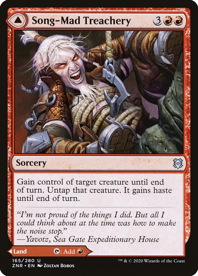 Song-Mad Treachery // Song-Mad Ruins [Zendikar Rising] | Dumpster Cat Games