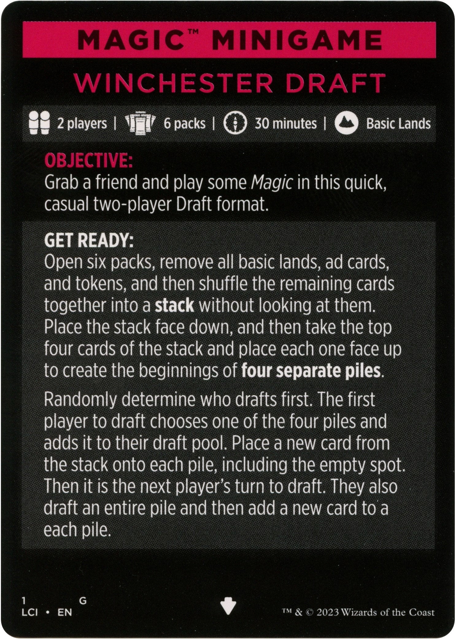 Winchester Draft (Magic Minigame) [The Lost Caverns of Ixalan Minigame] | Dumpster Cat Games