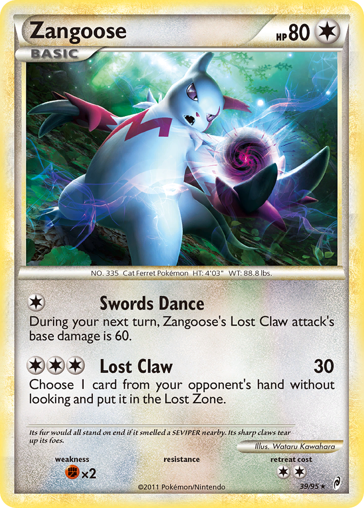 Zangoose (39/95) [HeartGold & SoulSilver: Call of Legends] | Dumpster Cat Games