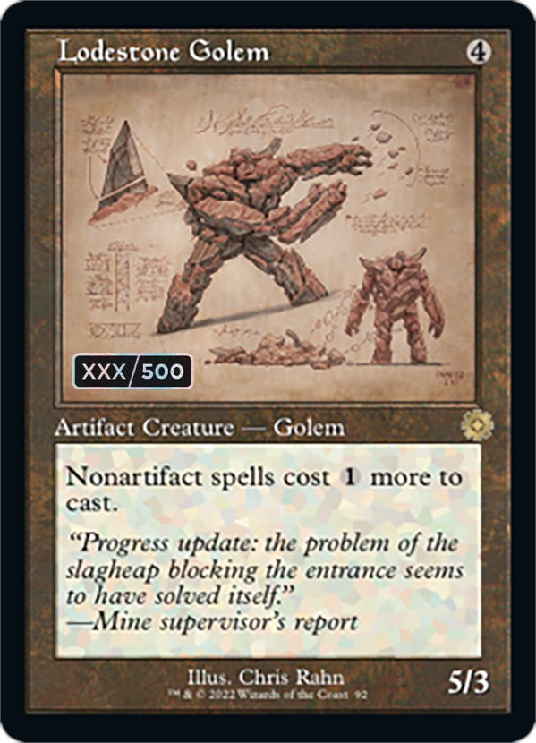 Lodestone Golem (Retro Schematic) (Serial Numbered) [The Brothers' War Retro Artifacts] | Dumpster Cat Games