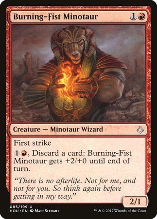 Burning-Fist Minotaur [Hour of Devastation] | Dumpster Cat Games