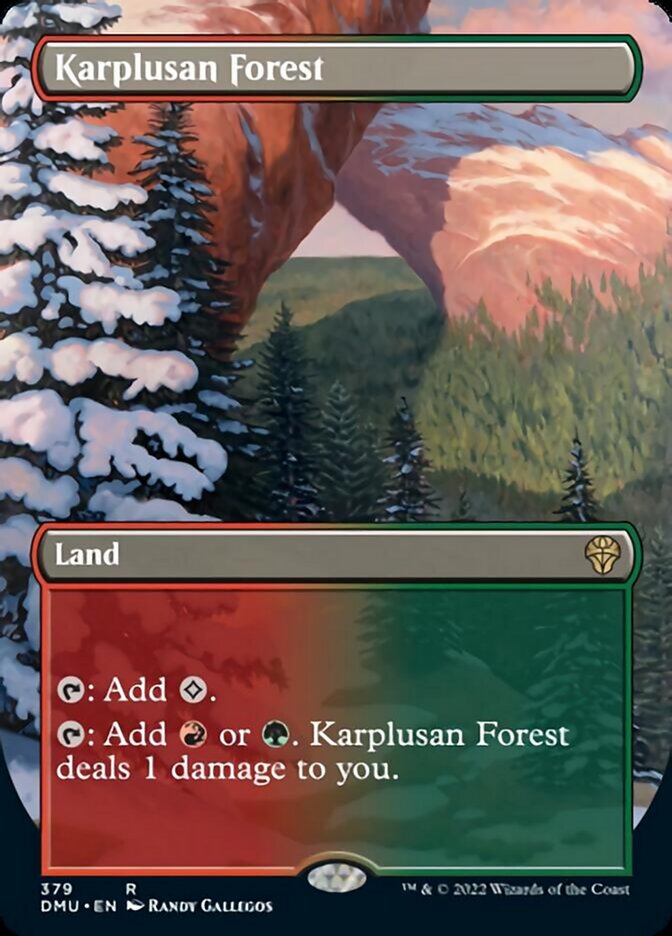 Karplusan Forest (Borderless Alternate Art) [Dominaria United] | Dumpster Cat Games
