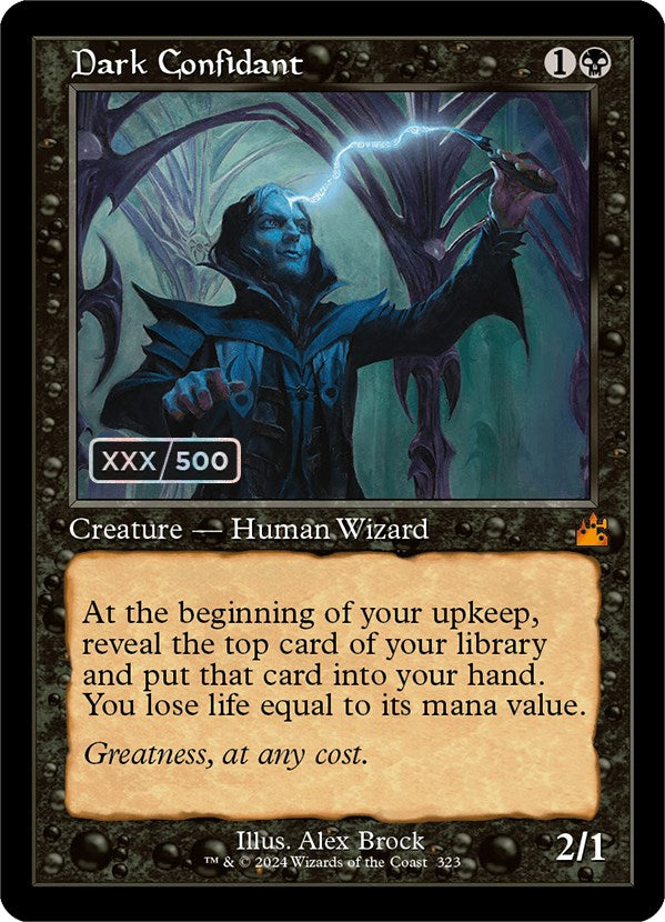 Dark Confidant (Retro) (Serialized) [Ravnica Remastered] | Dumpster Cat Games