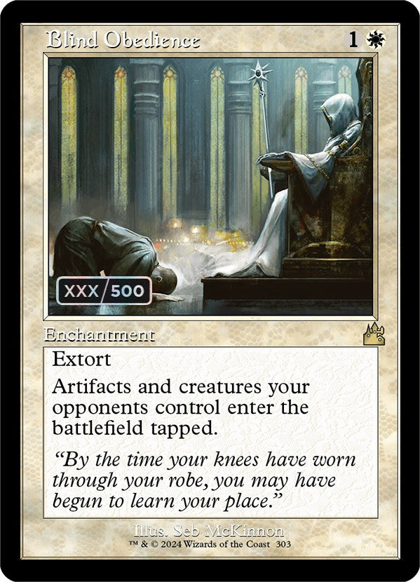 Blind Obedience (Retro) (Serialized) [Ravnica Remastered] | Dumpster Cat Games