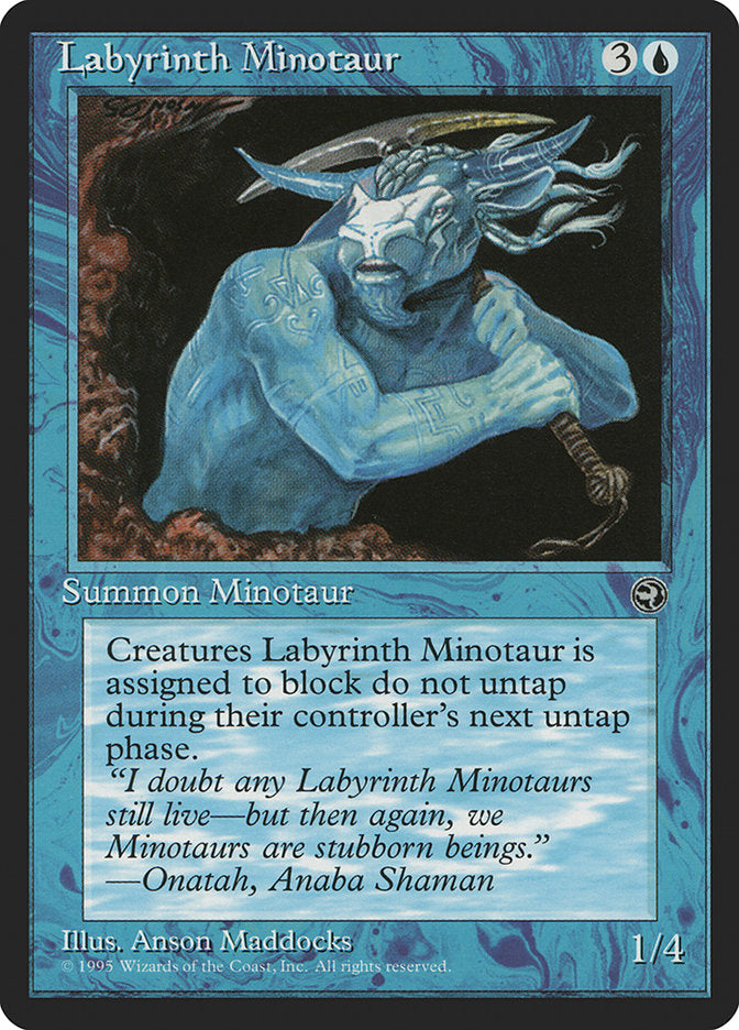 Labyrinth Minotaur (Onatah Flavor Text) [Homelands] | Dumpster Cat Games