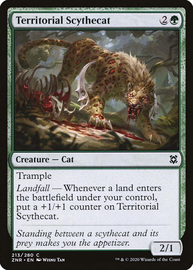 Territorial Scythecat [Zendikar Rising] | Dumpster Cat Games