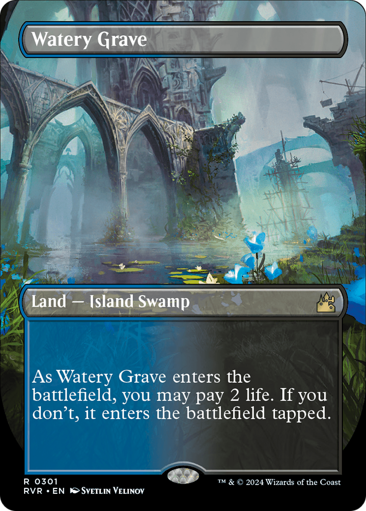 Watery Grave (Borderless) [Ravnica Remastered] | Dumpster Cat Games