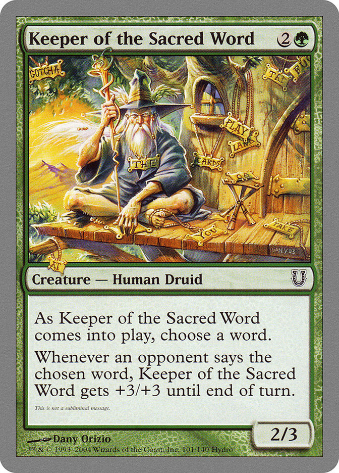 Keeper of the Sacred Word [Unhinged] | Dumpster Cat Games