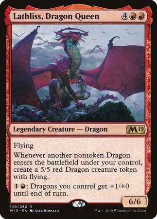 Lathliss, Dragon Queen [Core Set 2019] | Dumpster Cat Games